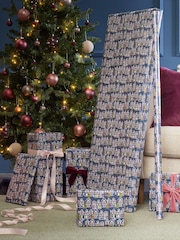 Navy Houses Standard Width, 15m Christmas Wrapping Paper - Image 1 of 4