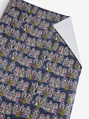 Navy Houses Standard Width, 15m Christmas Wrapping Paper - Image 3 of 4