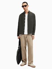 AllSaints Black Cypress 100% Linen Shirt - Image 1 of 7