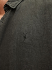 AllSaints Black Cypress 100% Linen Shirt - Image 3 of 7
