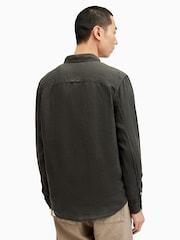 AllSaints Black Cypress 100% Linen Shirt - Image 4 of 7