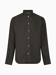 AllSaints Black Cypress 100% Linen Shirt - Image 7 of 7