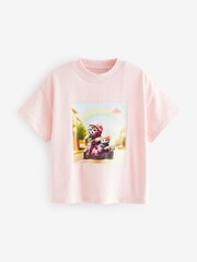 Pink Cats Short Sleeve 100% Cotton T-Shirt (6mths-7yrs) - Image 4 of 6