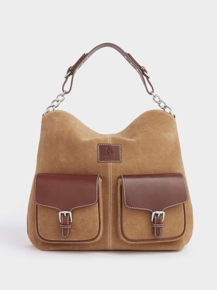 OSPREY LONDON The Vagabond Italian Suede Brown Bag - Image 1 of 5