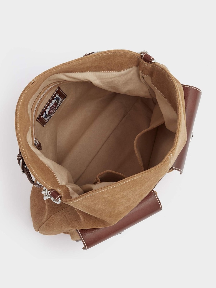 OSPREY LONDON The Vagabond Italian Suede Brown Bag - Image 2 of 5