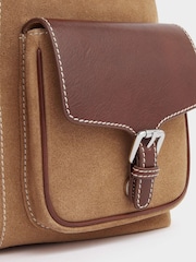 OSPREY LONDON The Vagabond Italian Suede Brown Bag - Image 3 of 5