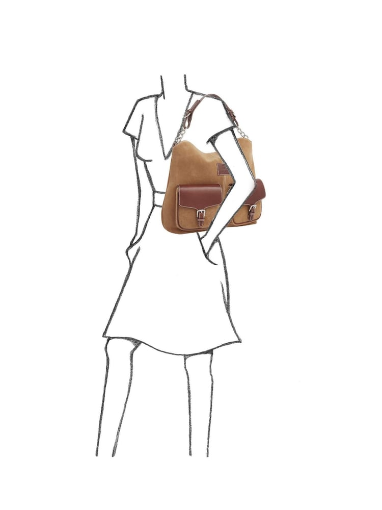 OSPREY LONDON The Vagabond Italian Suede Brown Bag - Image 5 of 5