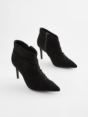Black Forever Comfort® Point Toe Ruched Ankle Boots - Image 1 of 5