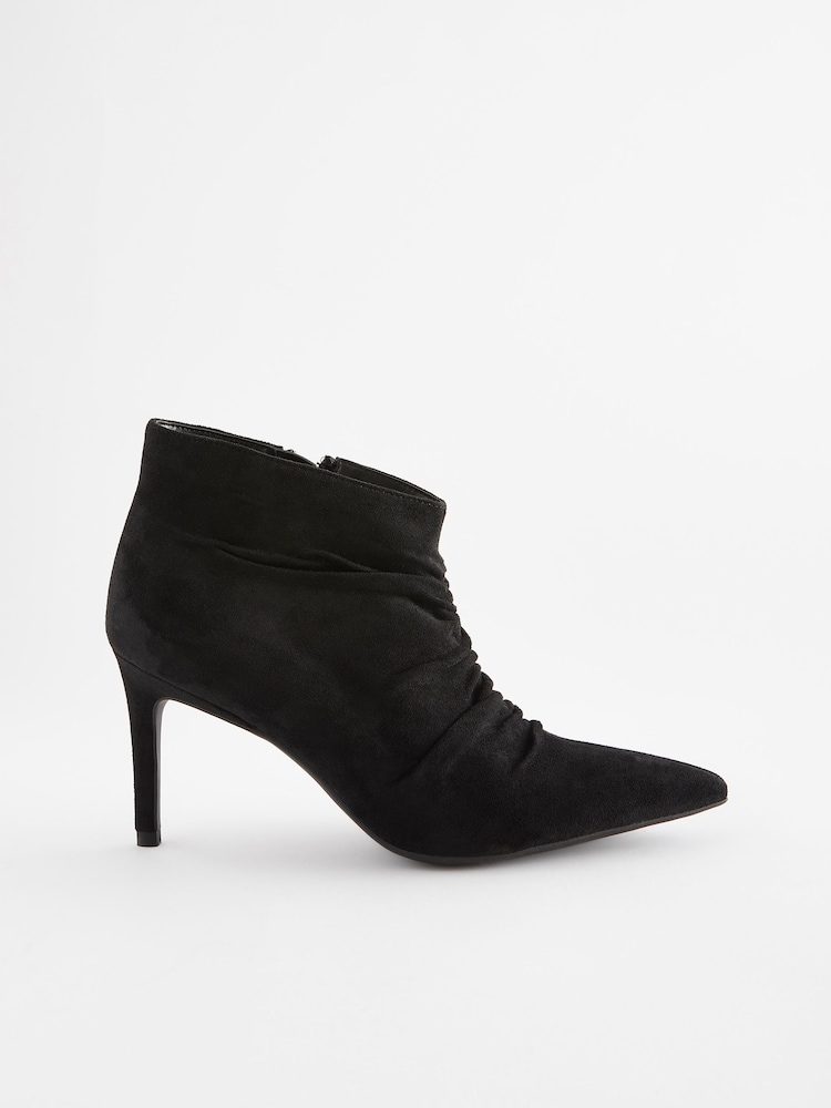 Black Forever Comfort® Point Toe Ruched Ankle Boots - Image 2 of 5