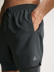 Slate Grey 2-In-1 Training Shorts - Image 1 of 8
