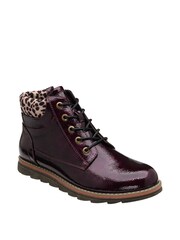 Lotus Purple Patent Lace-Up Ankle Boots - Image 1 of 4
