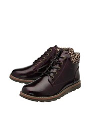 Lotus Purple Patent Lace-Up Ankle Boots - Image 2 of 4
