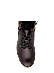 Lotus Purple Patent Lace-Up Ankle Boots - Image 4 of 4