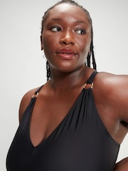 Speedo Black Womens Shaping V-Neck 1 Piece Swimsuit - Image 5 of 7