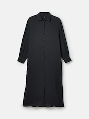 Joules Erica Navy Button Through Cotton Shirt Dress - Image 7 of 7