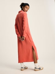 Joules Erica Coral Pink Button Through Cotton Shirt Dress - Image 2 of 8