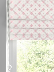 Laura Ashley Coral Pink Wickerwork Made to Measure Roman 100% Cotton Blinds - Image 2 of 6