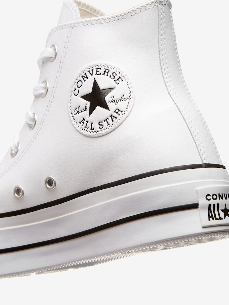 Белый - Высокие кожаные кеды Converse Chuck Taylor - Image 4 of 4