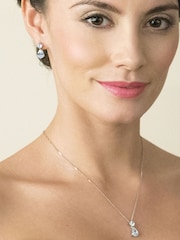 Ivory & Co Rhodium Imperial Classic Crystal Teardrop Earrings - Image 3 of 4