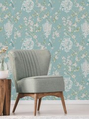 Vymura London Green Exclusive To Next Japanese Chinoise Floral Wallpaper - Image 1 of 1