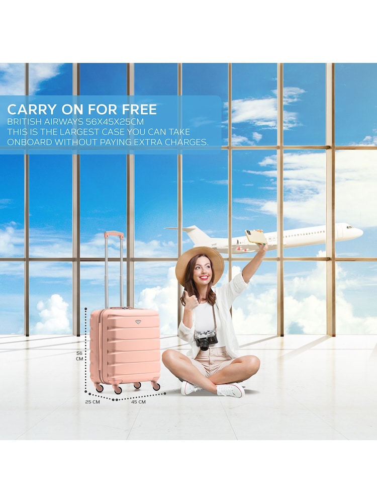 Flight Knight 56x45x25cm EasyJet Overhead 4 Wheel ABS Hard Case Cabin Carry On Hand Luggage - Image 4 of 7