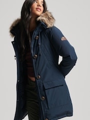 Superdry Blue Rookie Down Parka Coat - Image 1 of 4