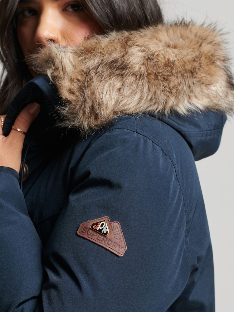 Superdry Blue Rookie Down Parka Coat - Image 2 of 4