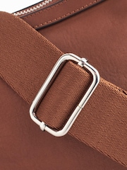 Tan Brown Casual Side Zip Cross-Body Bag - Image 8 of 10