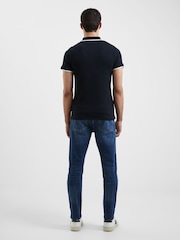 French Connection Blue Needle 100% Cotton Polo Shirt - Image 2 of 4