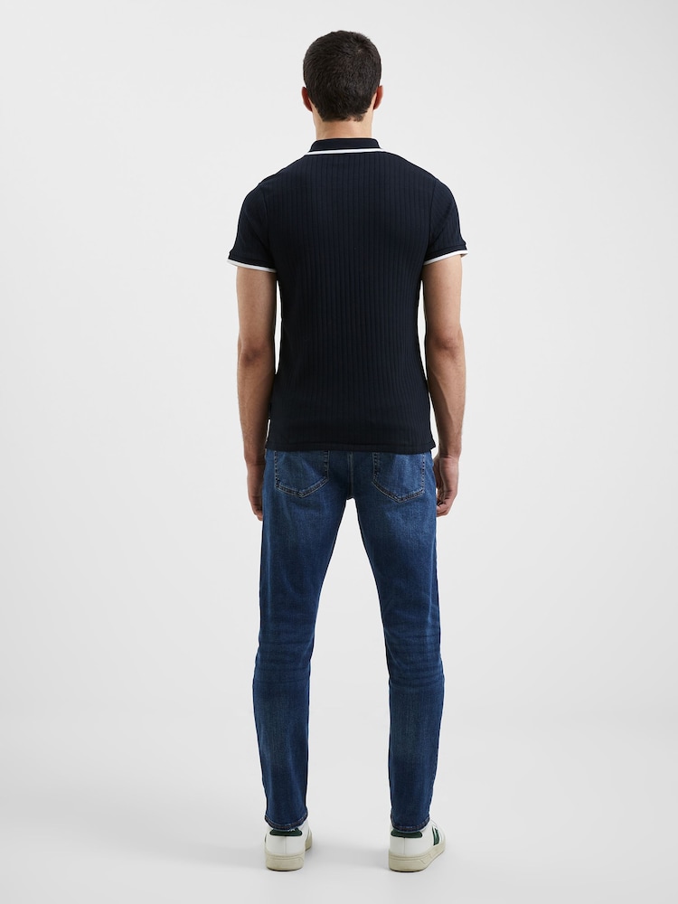 French Connection Blue Needle 100% Cotton Polo Shirt - Image 2 of 4