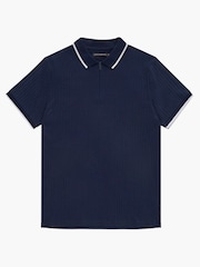 French Connection Blue Needle 100% Cotton Polo Shirt - Image 4 of 4