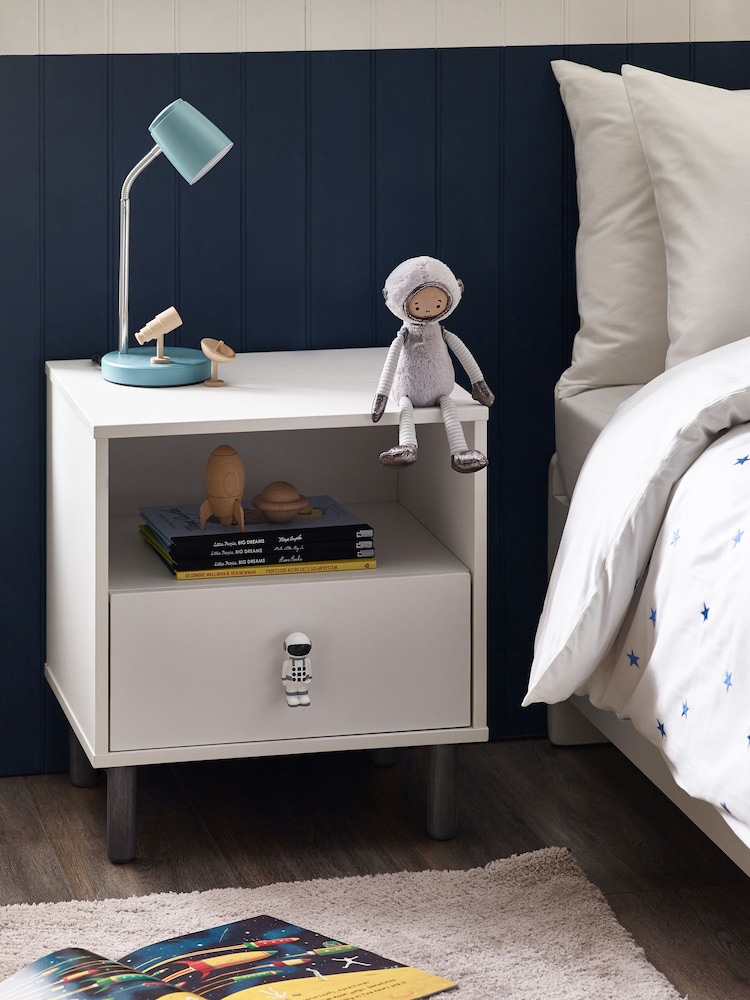 White Spaceman Kids Bedside Table - Image 1 of 7