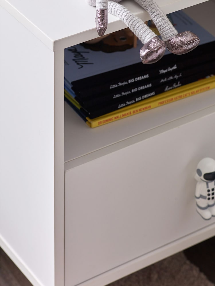 White Spaceman Kids Bedside Table - Image 2 of 7