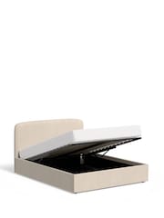 Natural Oyster Casual Boucle Matson Upholstered Ottoman Storage Bed Frame - Image 7 of 9