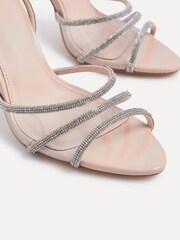 Linzi Nude Cosmic Open Toe Pointed Heels With Diamante Embellishment - Image 5 of 5
