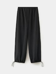 Mango Black Tie Cuff Parachute Trousers - Image 5 of 7