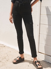 Black Lift, Slim And Shape Slim Cargo Jeans - Image 2 of 7
