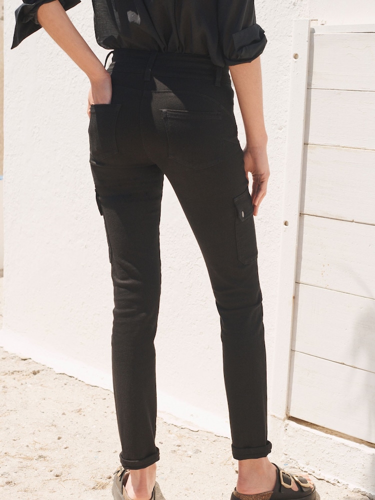 Black Lift, Slim And Shape Slim Cargo Jeans - Image 3 of 7
