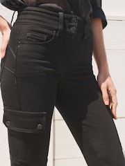 Black Lift, Slim And Shape Slim Cargo Jeans - Image 4 of 7