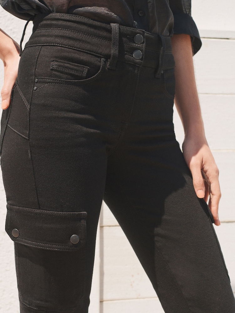 Black Lift, Slim And Shape Slim Cargo Jeans - Image 4 of 7