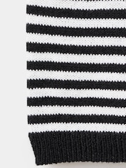 Mango Black Stripe Kitted T-Shirt - Image 7 of 7