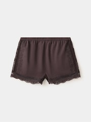 Mango Brown Embroidered Lace Detail Bohemian Shorts - Image 4 of 6