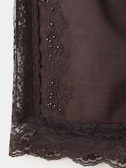 Mango Brown Embroidered Lace Detail Bohemian Shorts - Image 6 of 6