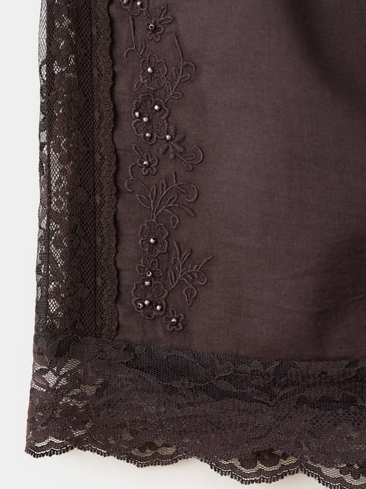 Mango Brown Embroidered Lace Detail Bohemian Shorts - Image 6 of 6 Mango Brown Embroidered Lace Detail Bohemian Shorts - Image 6 of 6