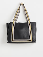 Oliver Bonas Black Stripe Emma Tote Bag - Image 2 of 5
