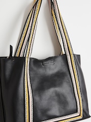 Oliver Bonas Black Stripe Emma Tote Bag - Image 3 of 5
