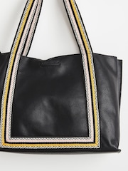 Oliver Bonas Black Stripe Emma Tote Bag - Image 5 of 5
