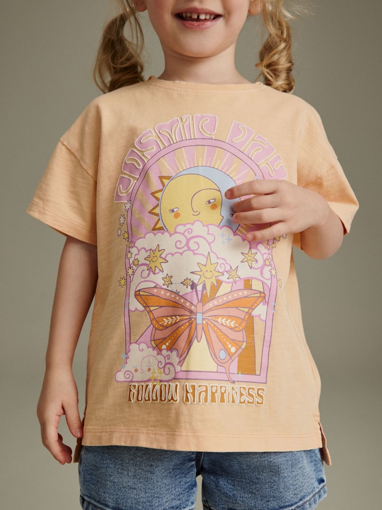 Orange Butterfly Short Sleeve T-Shirt (3mths-7yrs) - Image 4 of 7