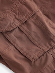Rust Brown Cotton Cargo Shorts - Image 4 of 7