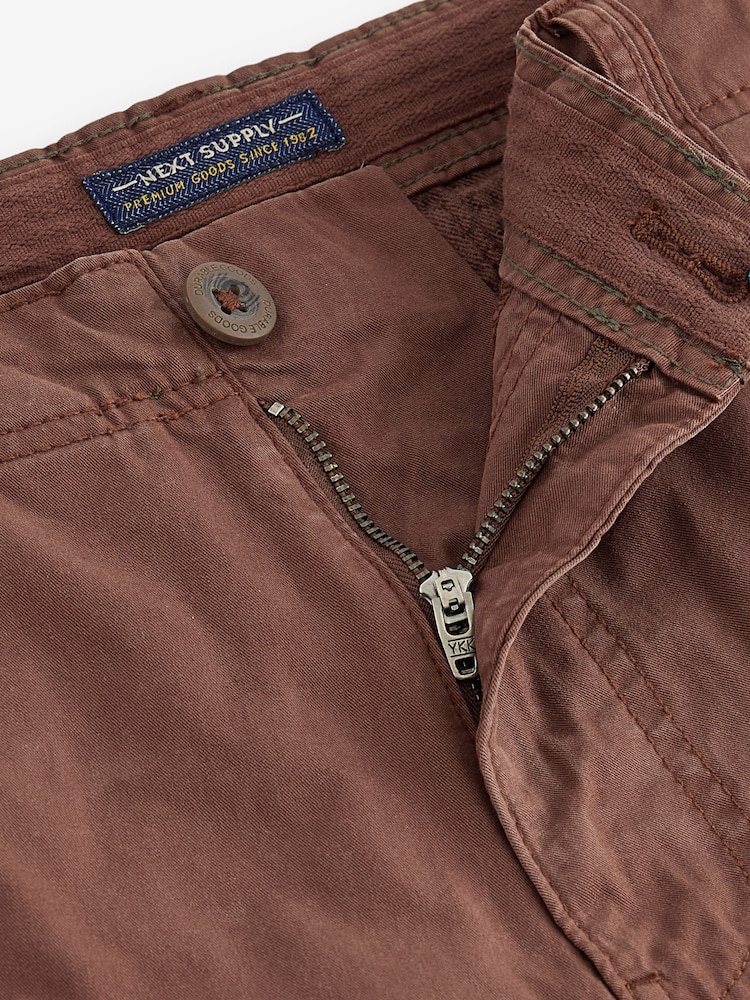 Rust Brown Cotton Cargo Shorts - Image 5 of 5